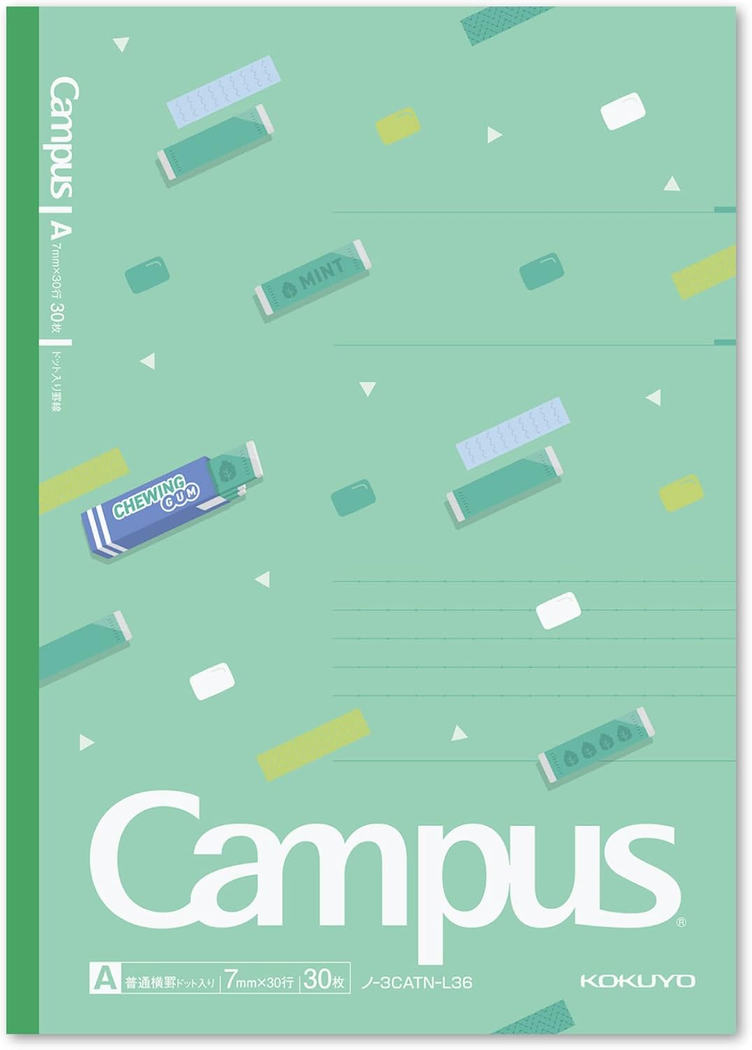 KOKUYO Composition Notebooks, 5 Pack Campus Semi-B5 Comp Book with Dot A 7mm Ruled, 30 Sheets, School Lined Notebook in Snack Motif, Journal Notebook for Women Work Study Note Taking (NO-3CATN-L36X5)