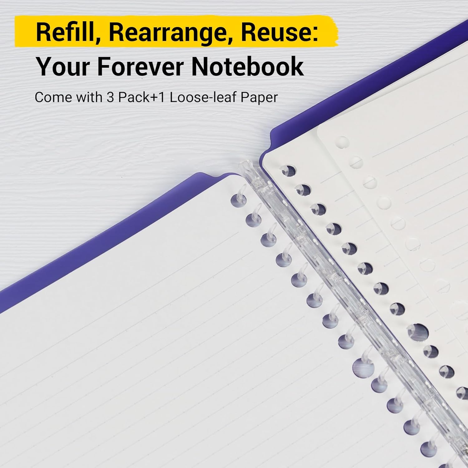 Kokuyo Campus Smart Ring Binders 3 Pack, B5 Notebook Binder +100 Sheet Refiller Paper, 25 Sheet Capacity, 26 Rings, Lemon Mix, Perfect for Work, Study & Journal, Japan Import