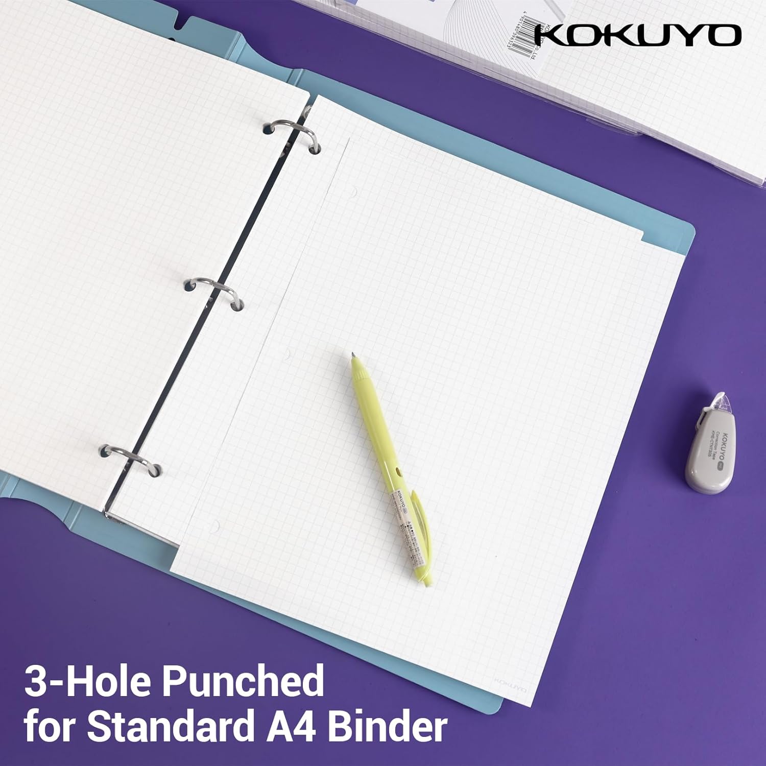 KOKUYO 5x5 Graph Paper, 8.25x11 Inches, 500 Sheets Loose Leaf Paper, Smooth Writing Surface, Bleed Resistant Filler Paper for Math, Engineering, Art Projects (Japan Import)