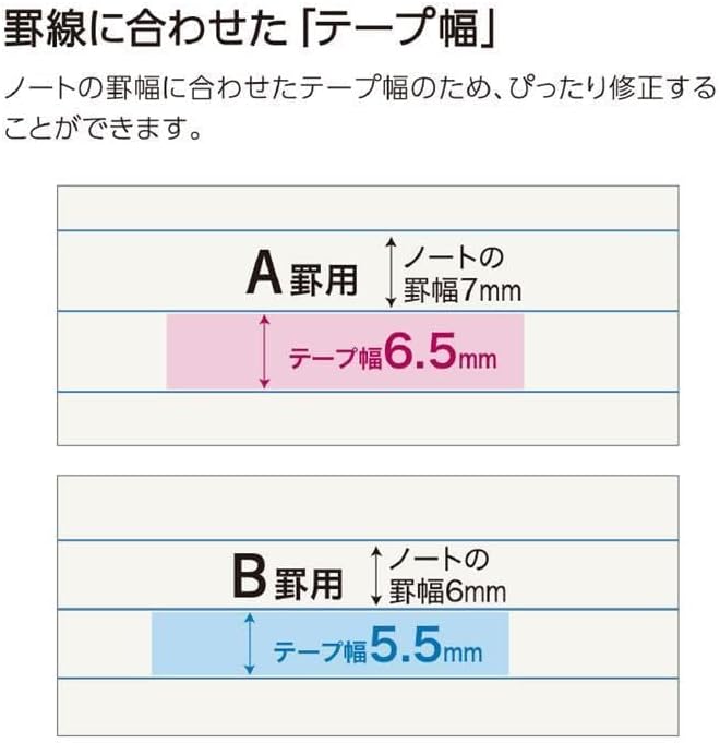 KOKUYO Correction Tape White Out, 5.5 mm Wide for B 6mm Campus Ruled Notebook, 19.7 ft (6 m) long, Blue, Japan Import (TW-MNT345)
