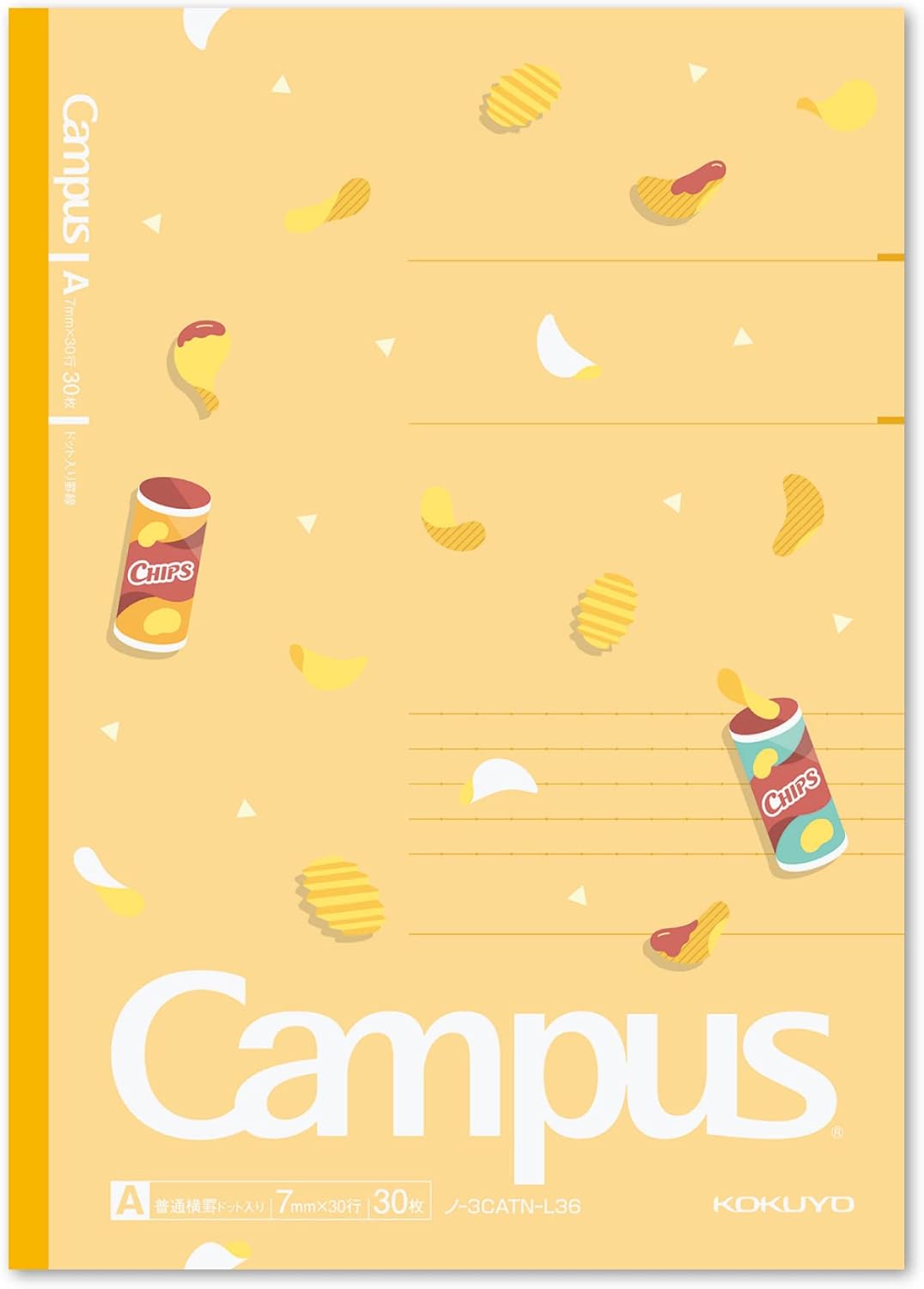 KOKUYO Composition Notebooks, 5 Pack Campus Semi-B5 Comp Book with Dot A 7mm Ruled, 30 Sheets, School Lined Notebook in Snack Motif, Journal Notebook for Women Work Study Note Taking (NO-3CATN-L36X5)
