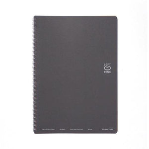 KOKUYO Spiral Lined Notebook, 10'' x 7'' Business Journal B5 Soft Ring Notebooks with Dot 6 mm Ruled, 40 Sheets, Dark Gray 1 Subject Notebook, Note Taking for Work. Japan Import (SU-SV301BT-DM)