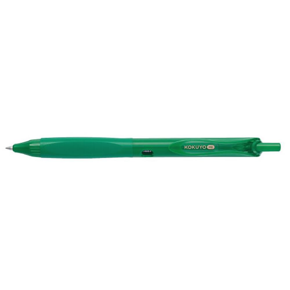 KOKUYO Me Ballpoint Pen, Black Ink 0.5mm Retractable Ball Point Writing Gel Pen, Piman Green, Japan Import (KME-BPEG5D102G)