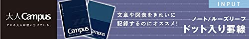 KOKUYO Campus Twin Ring Notebook, Business Type, Dot B 6mm Ruled, A6, 50 Sheets, 21 Lines, Navy Cover, Japan Import (SU-T153BT-DB)