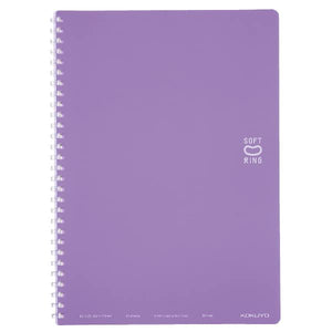 KOKUYO Spiral Lined Notebook, 10'' x 7'' Pastel Journal B5 Soft Ring Notebooks with Dot 6 mm Ruled, 40 Sheets, Purple 1 Subject Notebook, Note Taking for School. Japan Import (SU-SV301BT-V)