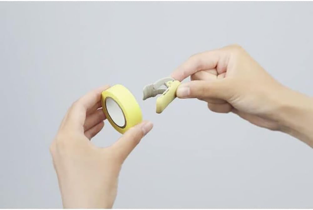 KOKUYO Washi Tape Cutter, Masking Tape Dispenser, Mini Portable Light Cutting, Clip Type (10-15mm, Pastel Brown)