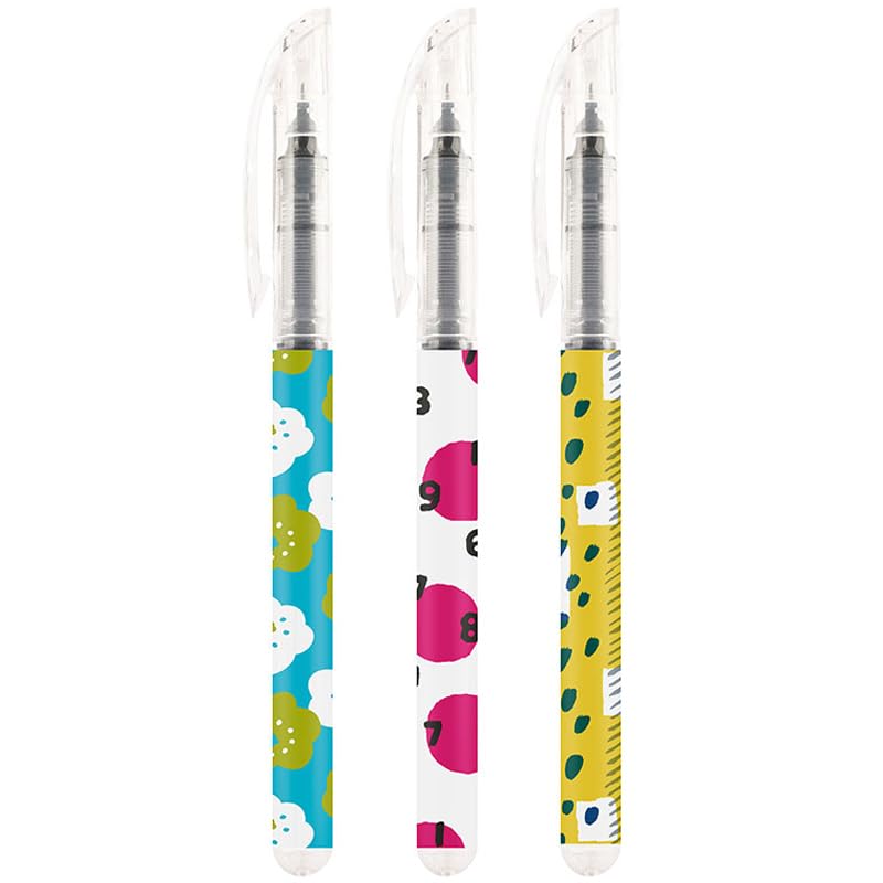 KOKUYO Rollerball Pen 0.5mm, 3 Pack Regulator Flowing Liquid Black Ink Pens, Rolling Ball Pens Smooth Writing for Office
