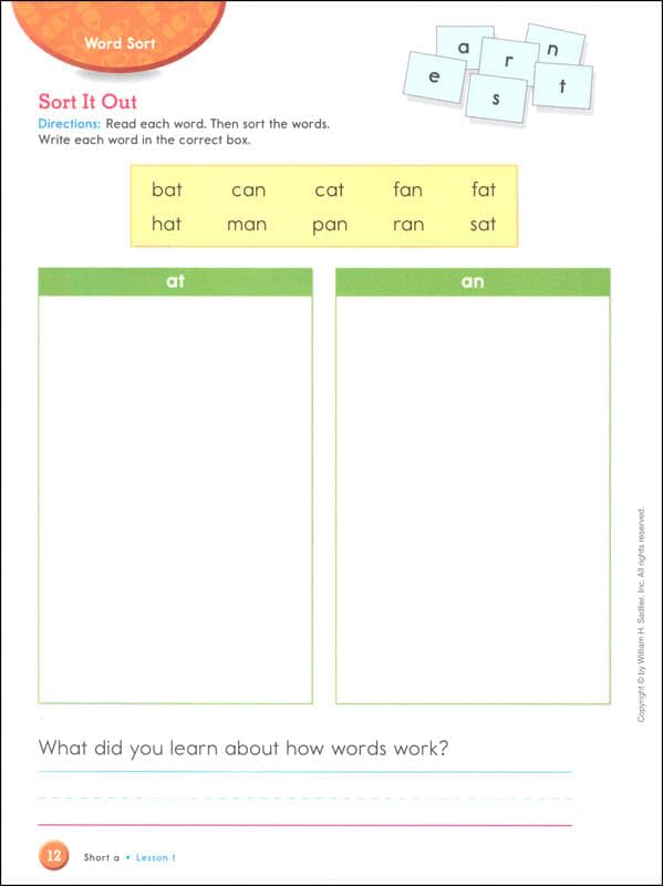 From Phonics to Reading Level A Student Edition, Grade 1 | Phonics & Reading Workbook | English Language Arts Learning Book