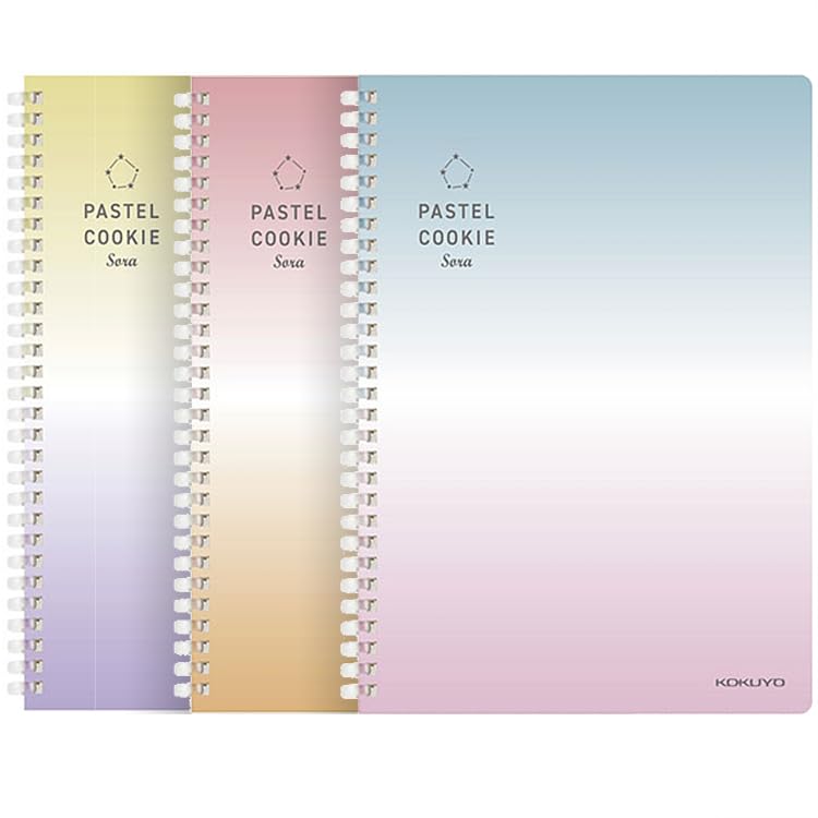 KOKUYO Spiral Lined Notebook, 8.3'' x 5.8'' Pastel Journal A5 Soft Ring Notebooks with 8mm Dot Ruled, 50 Sheets, 1 Subject Notebook for School and Note Taking