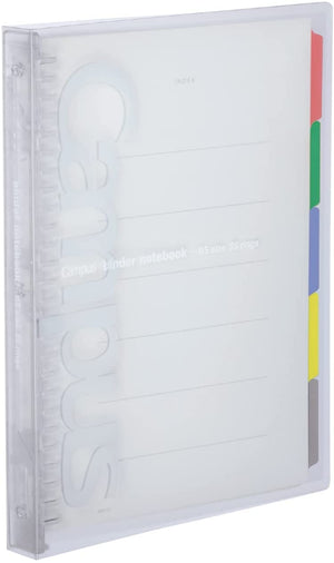 Kokuyo Campus Slide Binder with 5 Tab Dividers, Middle Type, B5, 26 Holes, Up to 100 Sheets, Transparent, Japan Import (RU-P333NT)