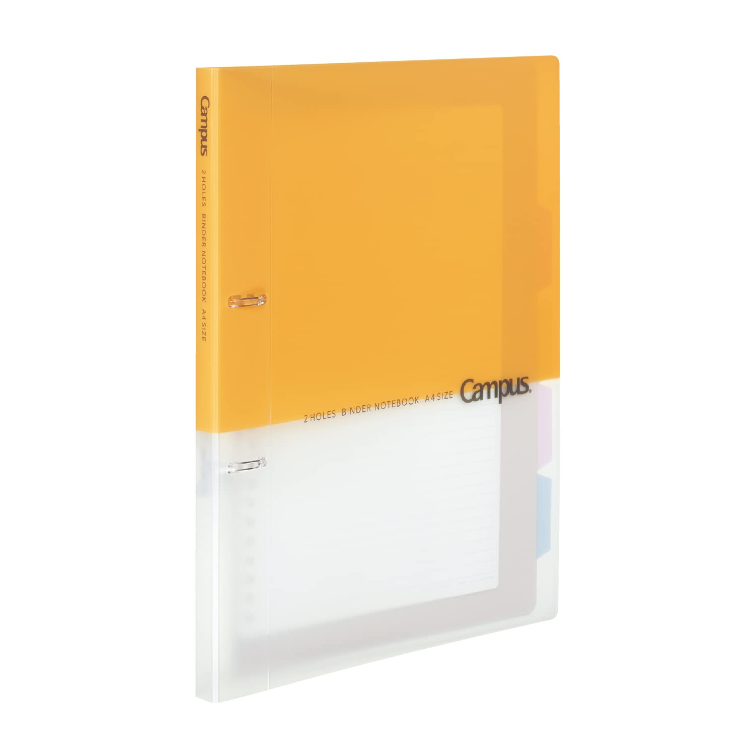 Kokuyo Campus 2-Ring Loose Leaf Binder, A4, 2 Holes, Up to 100 Sheets, Yellow, Japan Import (RU-PP158Y)