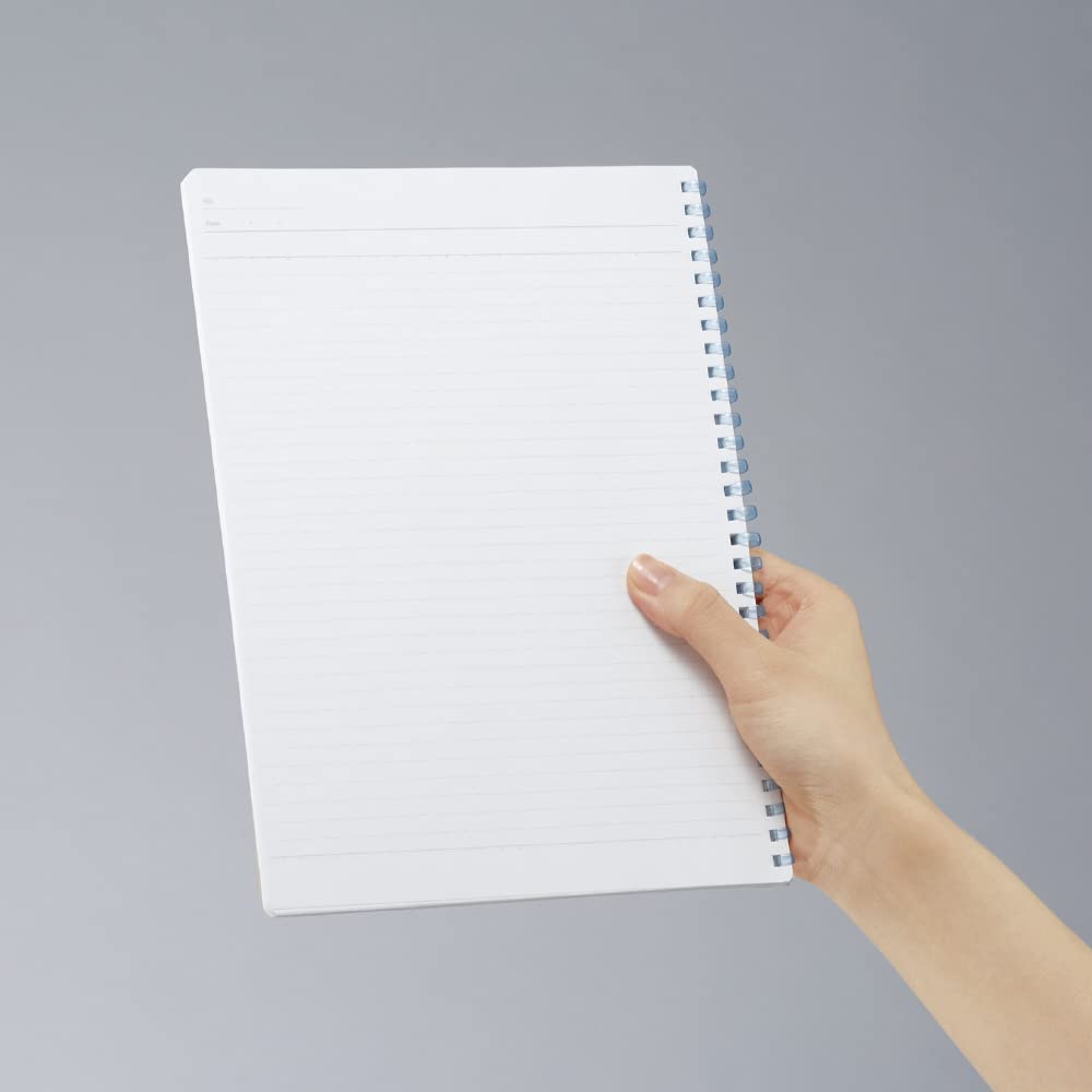 KOKUYO Spiral Lined Notebook, 8.3'' x 5.8'' Pastel Journal A5 Campus Soft Ring Notebooks with Dot 6 mm Ruled, 50 Sheets, Blue 1 Subject Notebook, Note Taking for School. Japan Import (SU-S131BT-B)