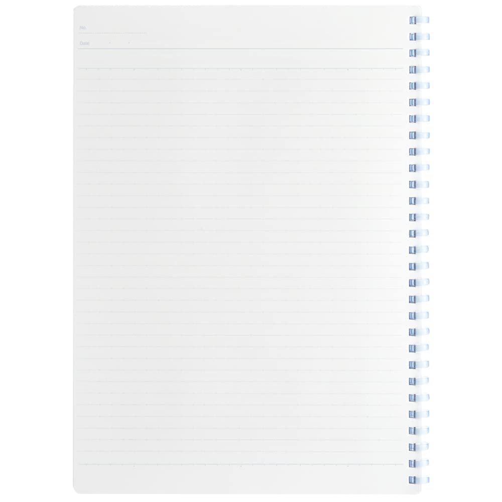 KOKUYO Spiral Lined Notebook, 10'' x 7'' Pastel Journal B5 Campus Soft Ring Notebooks with Dot 6 mm Ruled, 40 Sheets, Blue 1 Subject Notebook, Note Taking for School. Japan Import (SU-S111BT-B)