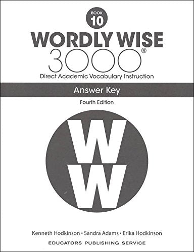 Wordly Wise 3000 Fourth Edition Student Edition + Test Booklet + Answer Key Set Grade 10