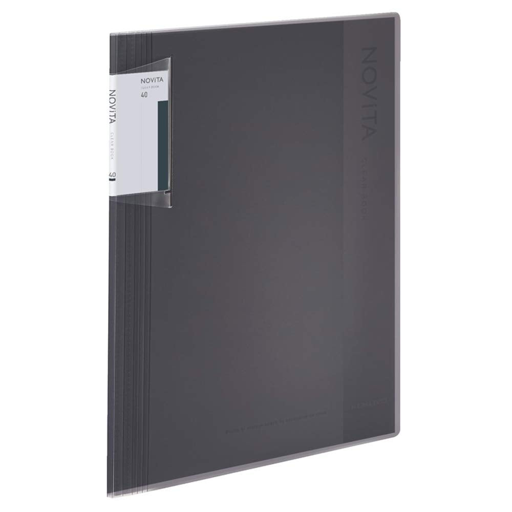 Kokuyo 40-Pocket Binder with Plastic Sleeves 8.5"x11" (Black), A4 and US Letter Expandable Art Portfolio Folder with Clear Sheet Protectors. 80 Pages of Presentation Display Book. (RA-NV40D)