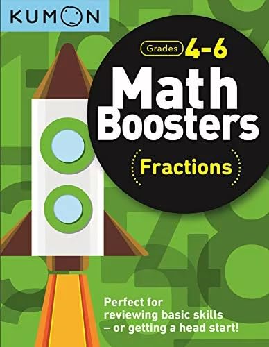 Kumon Math Boosters 4 Books Set for Grades 3 - 6, Ages 9 - 11 (Fractions, Word Problems, Geometry, Problem Solving with Ratios & Proportions)