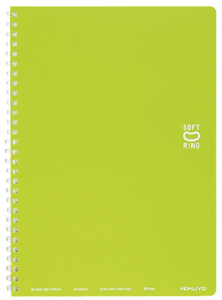 KOKUYO Spiral Lined Notebook, 10'' x 7'' Pastel Journal B5 Soft Ring Notebooks with Dot 6 mm Ruled, 40 Sheets, Light Pink 1 Subject Notebook, Note Taking for School. Japan Import (SU-SV301BT-LP)