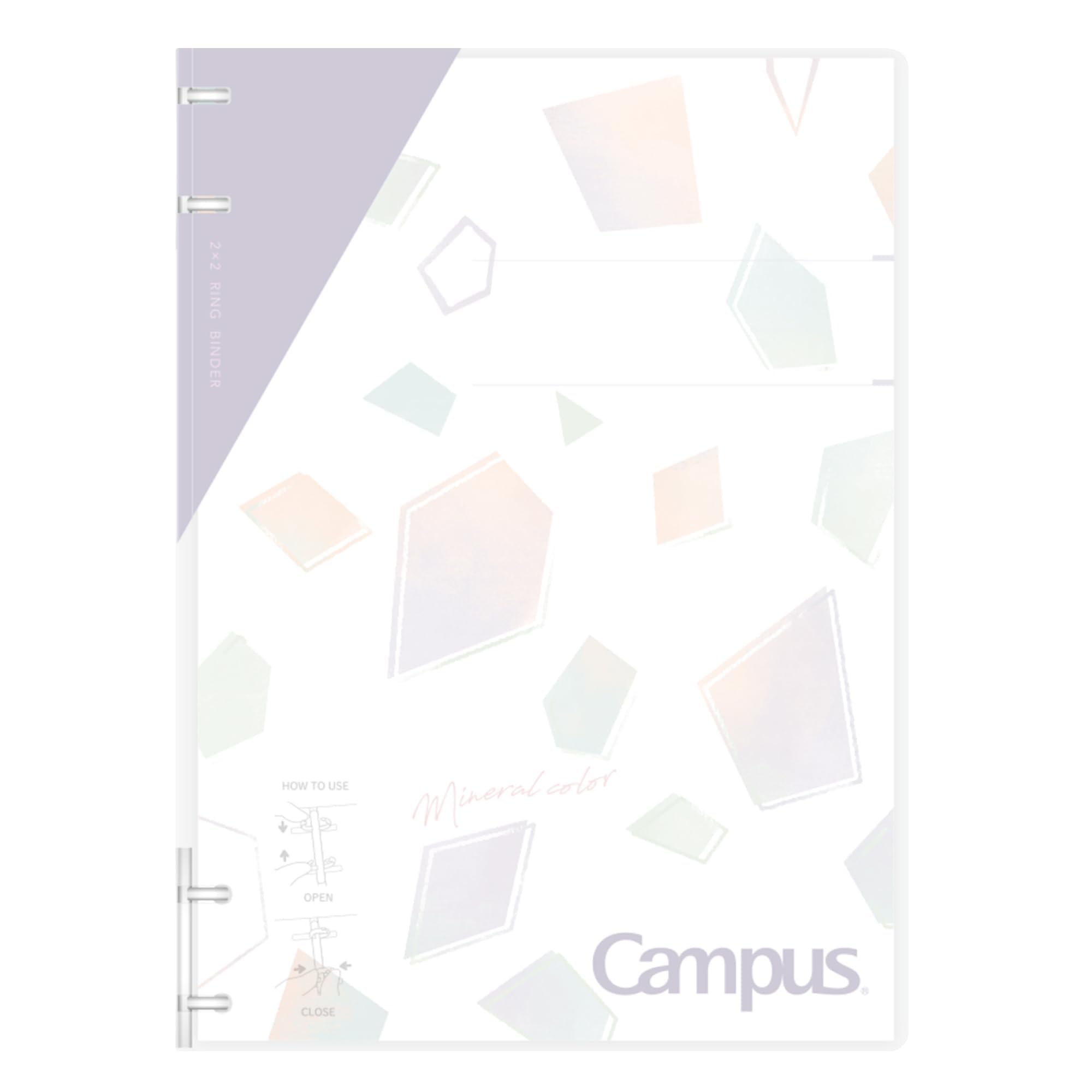 Kokuyo Campus Refillable Notebook, B5 2x2 Slim Ring Binder Notebook with Customizable Title Page, 40 Sheets Capacity. Suitable for 26 Holes Loose Leaf Paper, Mineral Color Sheer Purple (Le-NP704-L1V)