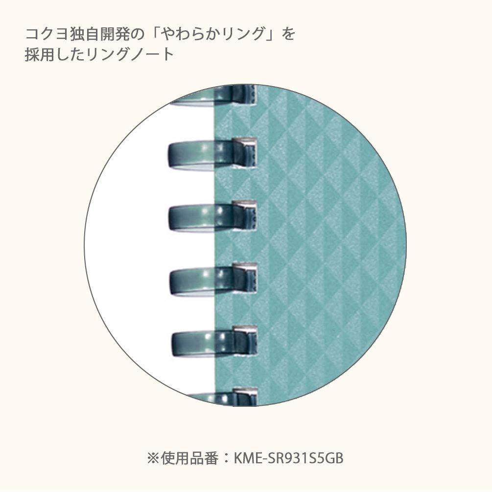 KOKUYO ME Graph Spiral Journal Notebook, A5 Soft Ring 5 mm Grid Paper Notebook with 50 Smooth Sheets, 5.8'' x 8.3'' Cute Small Journaling Notebook, Tofu White, Japan Import. (KME-SR931S5W)