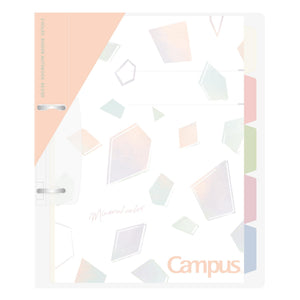 Kokuyo Campus Refillable Notebook, B5 Slim 2 Ring Binder Notebook with with 5 Subject Dividers, 100 Sheets Capacity. Suitable for 26 Holes Loose Leaf Paper, Mineral Color Apricot Pink (Le-PP358-L4P)