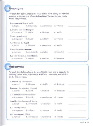 Vocabulary Workshop Enriched Blue Level Student Edition, Grade 5 | Vocabulary Workbook | Upper Elementary English Language Arts