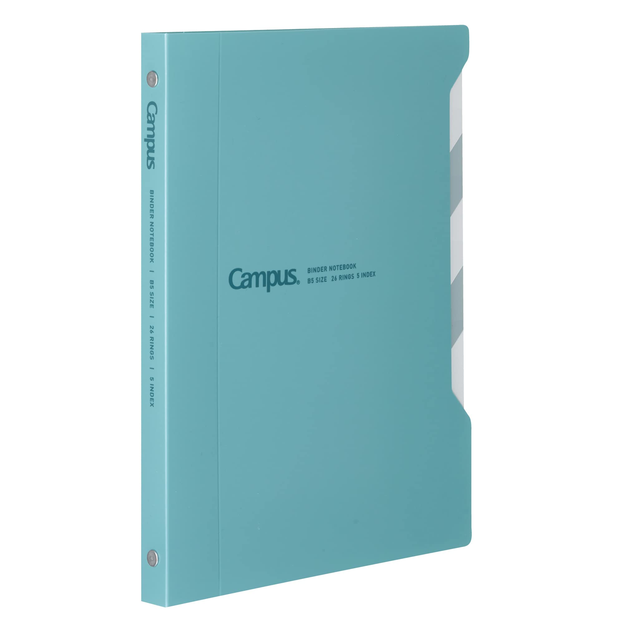 Kokuyo Campus Slide Binder with 5 Tab Dividers, Slim Type, B5, 26 Holes, Up to 65 Sheets, Light Blue, Japan Import (RU-P737LB)