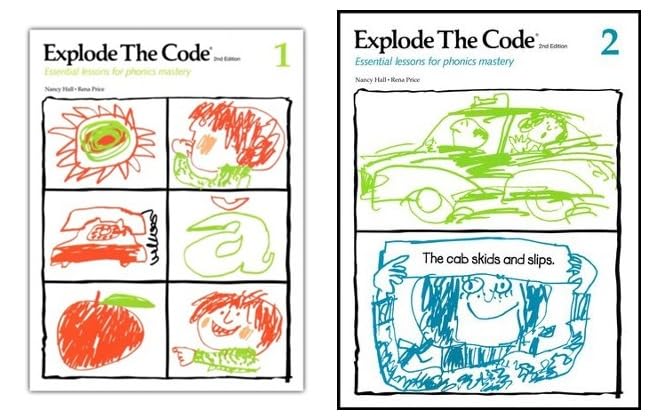 Explode the Code Series Book 1, 2, 3, 4: 4-Book Collection Set, 2nd Edition Homeschool: Phonics Workbooks for Early Reading, Spelling, and Decoding Skills
