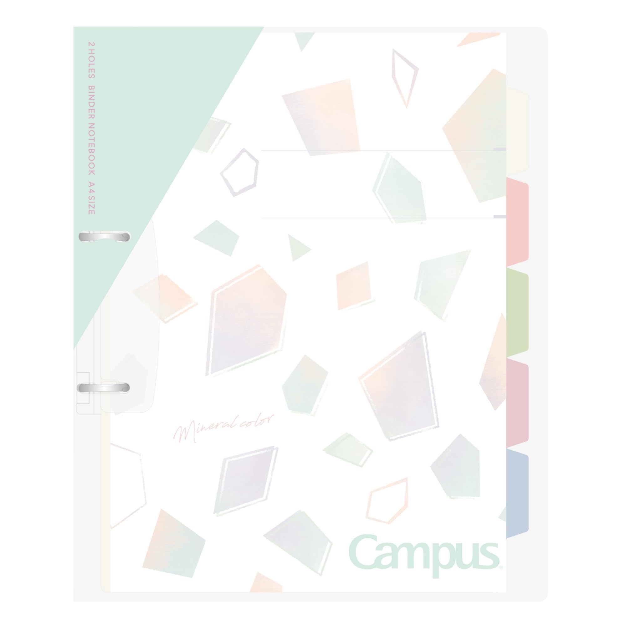 Kokuyo Campus Refillable Notebook, A4 Slim 2 Ring Binder Notebook with 5 Subject Dividers, 100 Sheets Capacity. Suitable for 30 Holes Loose Leaf Paper, Mineral Color Sorbet Blue (Le-PP158-L4LB)