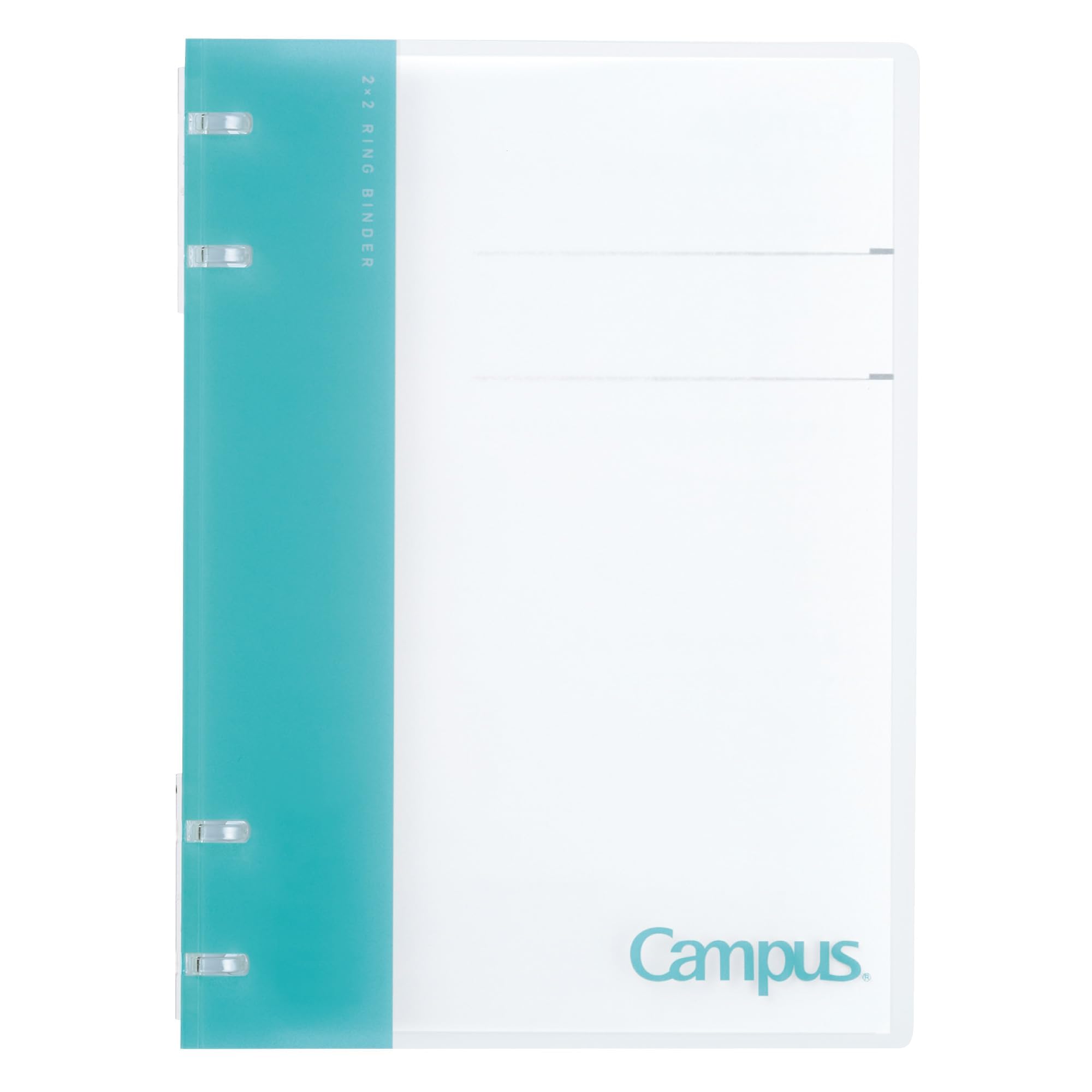 Kokuyo Campus Refillable Notebook, A4 2x2 Slim Ring Binder Notebook with Customizable Title Page, 40 Sheets Capacity. Suitable for 30 Holes Loose Leaf Paper, Light Blue (RU-NP174LB)