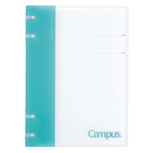 Kokuyo Campus Refillable Notebook, A4 2x2 Slim Ring Binder Notebook with Customizable Title Page, 40 Sheets Capacity. Suitable for 30 Holes Loose Leaf Paper, Light Blue (RU-NP174LB)