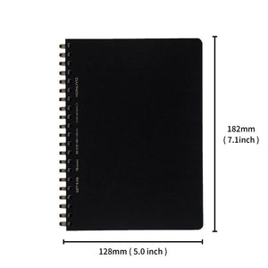 Kokuyo. Soft Ring Notebook Business, 5mm Grid 70 Sheets Black (B6) - 3 Pack
