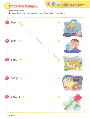 Vocabulary Workshop Enriched Red Level Student Edition, Grade 1 | Vocabulary Workbook | Early Elementary English Language Arts
