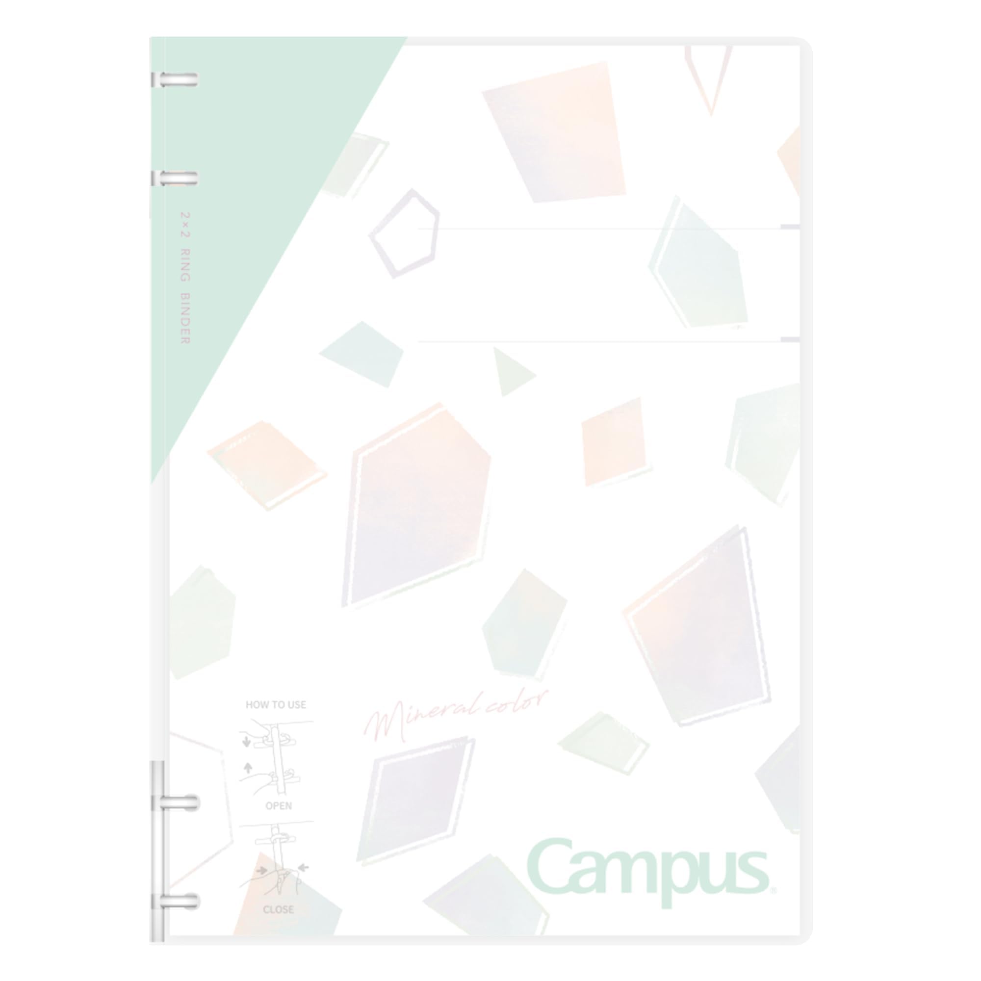 Kokuyo Campus Refillable Notebook, B5 2x2 Slim Ring Binder Notebook with Customizable Title Page, 40 Sheets Capacity. Suitable for 26 Holes Loose Leaf Paper, Mineral Color Sorbet Blue (Le-NP704-L1LB)