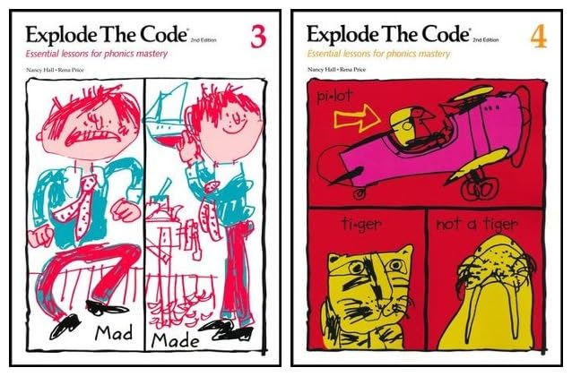 Explode the Code Series Book 1, 2, 3, 4: 4-Book Collection Set, 2nd Edition Homeschool: Phonics Workbooks for Early Reading, Spelling, and Decoding Skills