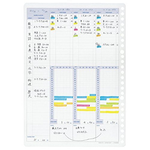 Kokuyo Campus Loose Leaf Study Planner Weekly Ruled (Yellow)