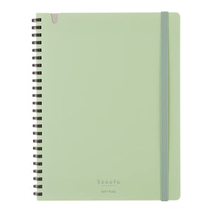 KOKUYO Graph Journal Notebook, Sooofa 8.3'' x 6.2'' Soft Ring Notebook for Women 4mm Grid Ruled, 80 Perforated Sheets, Green, A5 Notebook for Work Journals for Writing. Japan Import (SU-SV738S4-G)
