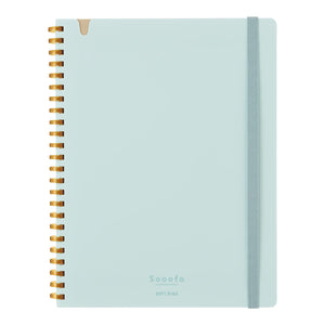 KOKUYO Graph Journal Notebook, Sooofa 8.3'' x 6.2'' Soft Ring Notebook for Women 4mm Grid Ruled, 80 Perforated Sheets, Blue, A5 Notebook for Work Journals for Writing. Japan Import (SU-SV738S4-LB)