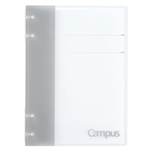 Kokuyo Campus Refillable Notebook, A5 2x2 Slim Ring Binder Notebook with Customizable Title Page, 40 Sheets Capacity. Suitable for 20 Holes Loose Leaf Paper, Gray (RU-NP134M)