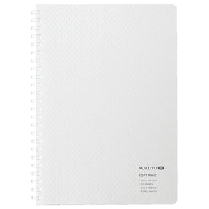 KOKUYO ME Graph Spiral Journal Notebook, A5 Soft Ring 5 mm Grid Paper Notebook with 50 Smooth Sheets, 5.8'' x 8.3'' Cute Small Journaling Notebook, Tofu White, Japan Import. (KME-SR931S5W)