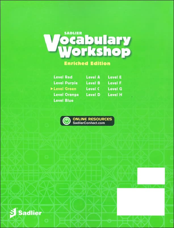 Vocabulary Workshop Enriched Green Level Student Edition, Grade 3 | Vocabulary Workbook | Elementary English Language Arts