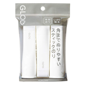 Kokuyo Gloo Square Glue Sticks, Strong Adhesive Sticks for Cardboard or Thicker Paper, Middle Size, 10 Grams, Pack of 3, Japan Import (TA-G302-3P)