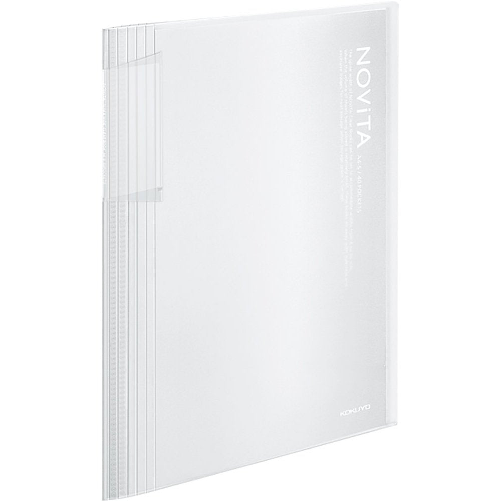 Kokuyo 40-Pocket Binder with Plastic Sleeves 8.5"x11" (Clear), A4 and US Letter Expandable Art Portfolio Folder with Clear Sheet Protectors. 80 Pages of Presentation Display Book. (RA-N40T)