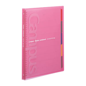Kokuyo Campus Slide Binder with 5 Tab Dividers, Slim Type, A4, 30 Holes, Up to 65 Sheets, Pink, Japan Import (RU-P173NP)