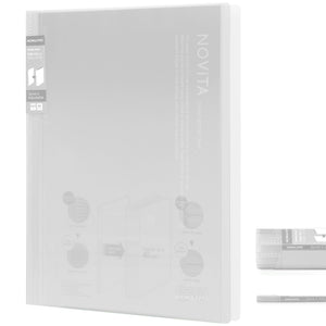 Kokuyo 40-Pocket Binder with Plastic Sleeves 8.5"x11" (Clear), A4 and US Letter Expandable Art Portfolio Folder with Clear Sheet Protectors. 80 Pages of Presentation Display Book. (RA-N40T)