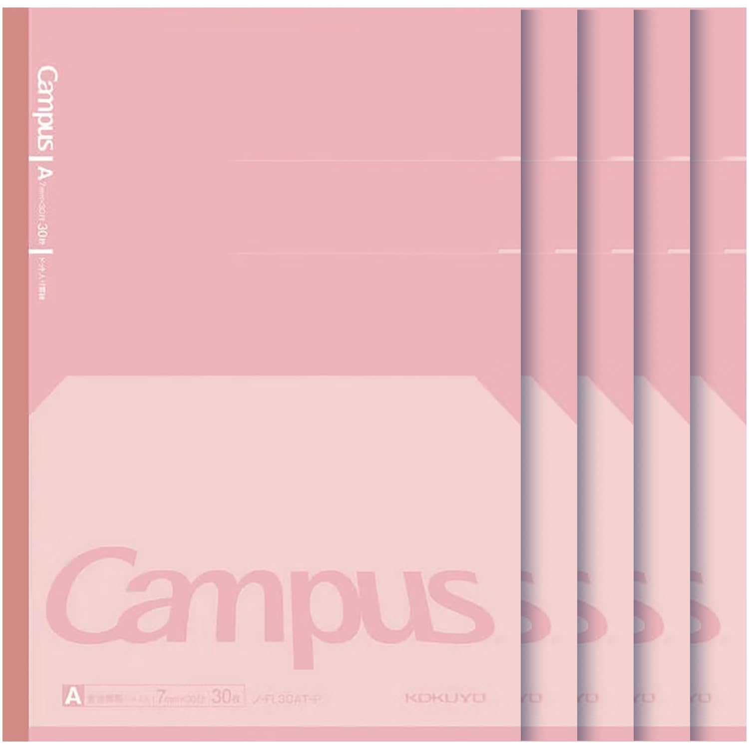 KOKUYO Composition Notebooks, 7" x 10" Kimochii Dot Lined Notebook, 30 Sheets College Ruled Paper, 5 Pack Pink B5 Notebook for School and Work, School Supplies Comp Book for Note Taking, Japan Import