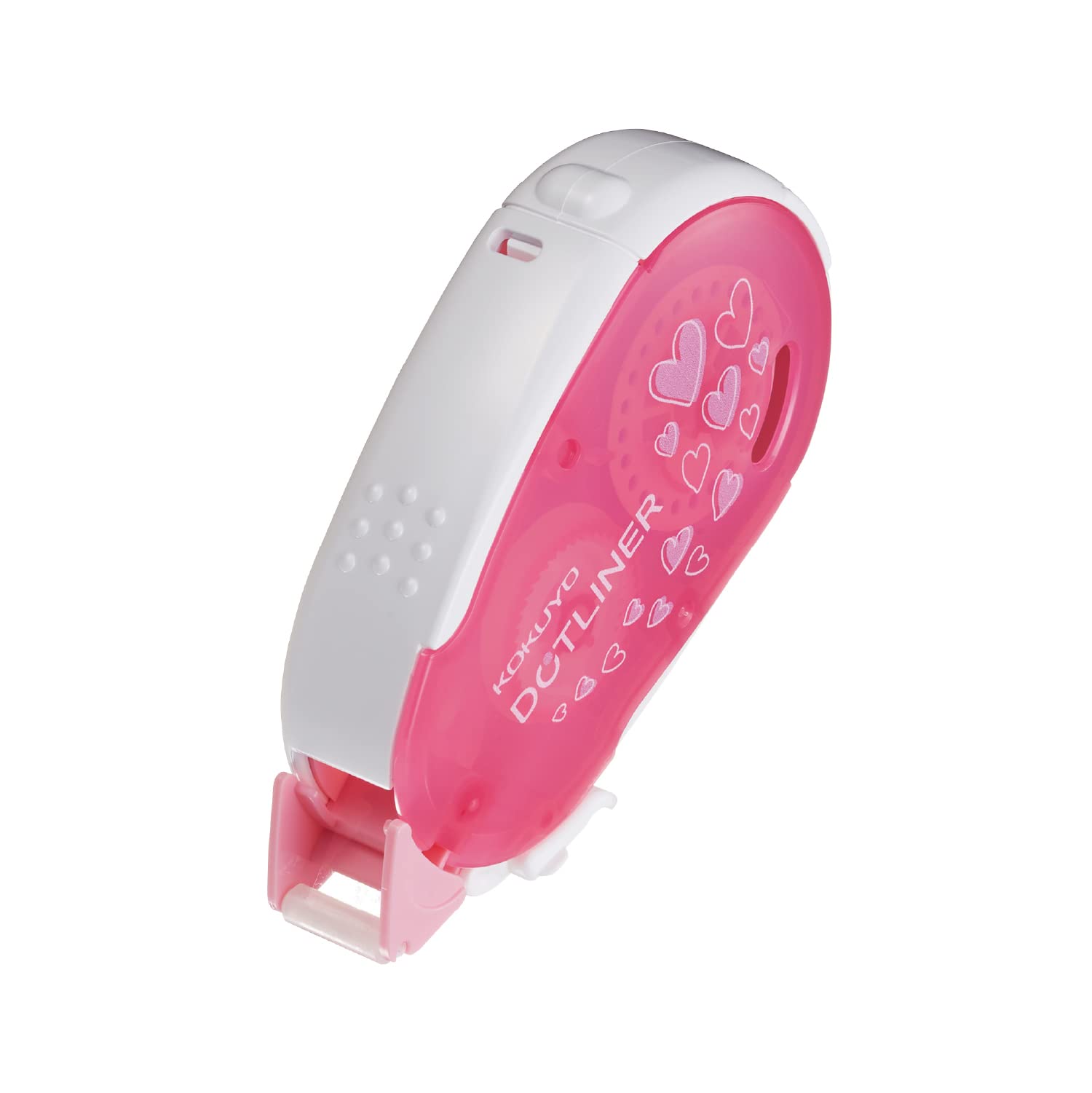 KOKUYO Glue Tape for Scrapbooking, 52.5 Ft x 0.33 in Double Sided Tape Roller for Crafts, Pink Heart Pattern Tape Runner, Adhesive Scrapbook Supplies. Japan Import (TA-DM405-08)