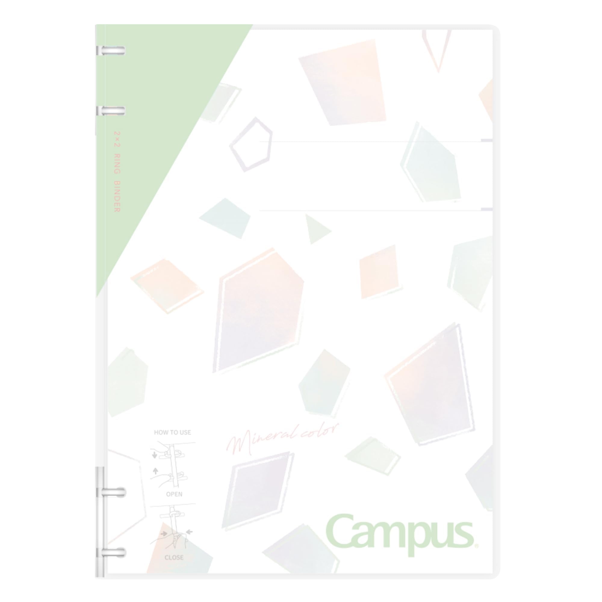 Kokuyo Campus Refillable Notebook, B5 2x2 Slim Ring Binder Notebook with Customizable Title Page, 40 Sheets Capacity. Suitable for 26 Holes Loose Leaf Paper, Mineral Pistachio Green (Le-NP704-L1LG)