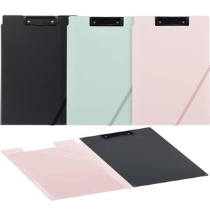 Kokuyo Clipboard Folder, 3 Pack A4 Foldable Clipboard Folio with Clip. 360 Degree Binder Clipboards with Elastic Band, File Cover Work Folder Clipboards with Pen Slot. Japan Import