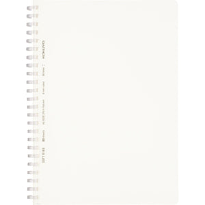 KOKUYO Spiral Lined Notebook, 8.3'' x 5.8'' Business Journal A5 Soft Ring Notebooks with A 6mm Ruled, 80 Perforated Sheets, Clear 1 Subject Notebook, Note Taking for Work. Japan Import (SU-SV538B-T)