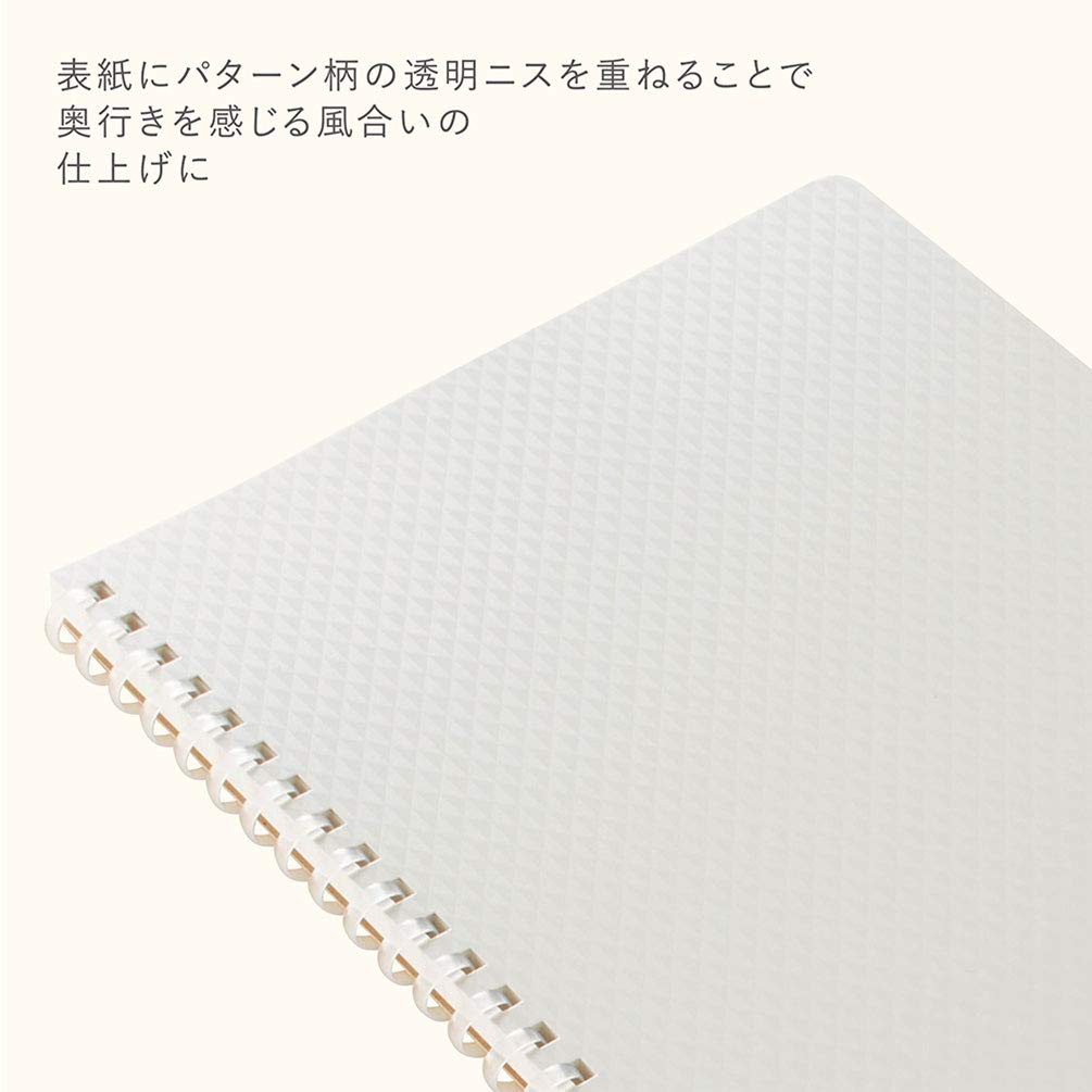 KOKUYO ME Graph Spiral Journal Notebook, A5 Soft Ring 5 mm Grid Paper Notebook with 50 Smooth Sheets, 5.8'' x 8.3'' Cute Small Journaling Notebook, Tofu White, Japan Import. (KME-SR931S5W)